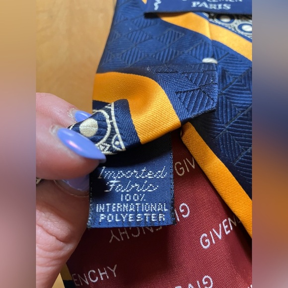 Givenchy Blue and Gold Striped Tie - Picture 4 of 7